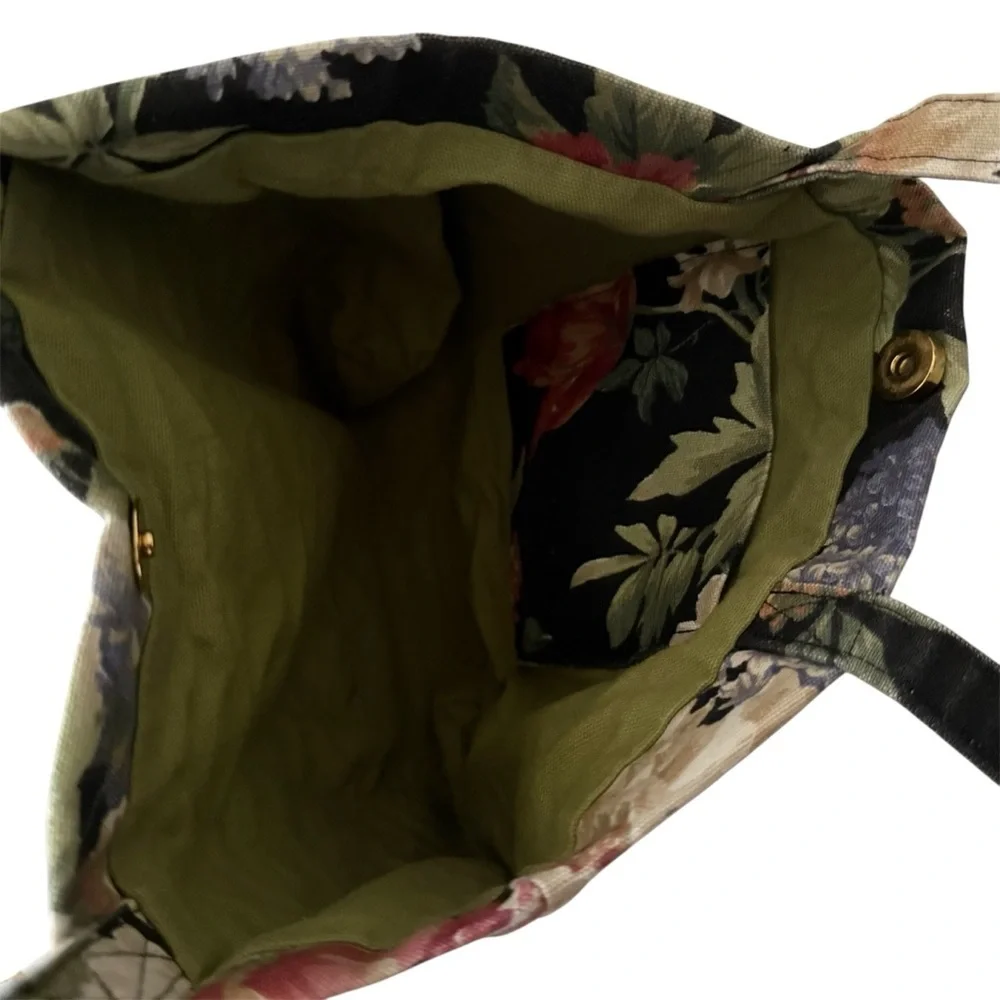 [5x$25] ⭐️ Boho Floral Fabric Tote Bag Lined Reusable with Pocket